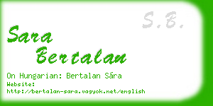 sara bertalan business card